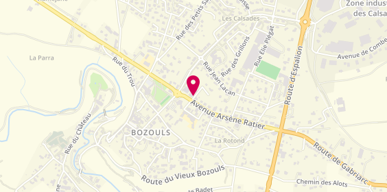 Plan de Mouysset Menuiserie, 40 avenue Arsène Ratier, 12340 Bozouls