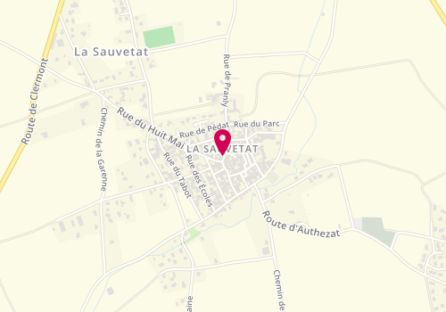 Plan de Menuiserie Gradwohl et Pascal, Place du Chapitel, 63730 La Sauvetat