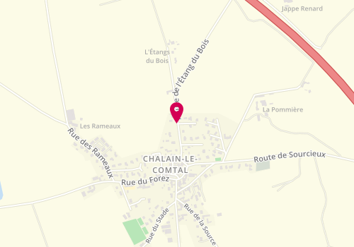 Plan de BRUN Jean Paul, Route de l'Etang du Bois, 42600 Chalain-le-Comtal