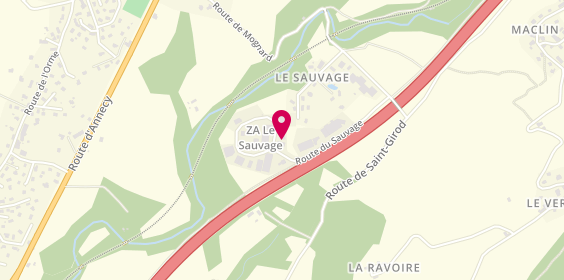 Plan de Rémi Combes Menuiserie, Zone Artisanale des Sauvages Route Mognard, 73410 Entrelacs