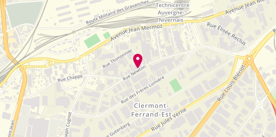 Plan de Gp Menuiserie, 23 Rue Newton, 63100 Clermont-Ferrand