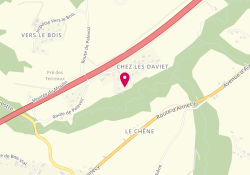 Plan de Perrillat Stores & Fermetures, 160 Rue du Ruisseau, 74540 Chapeiry