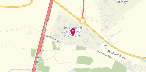 Plan de A4 Menuiserie, Zone Industrielle de Moulinveau
4 Rue du Péage, 17400 La Vergne
