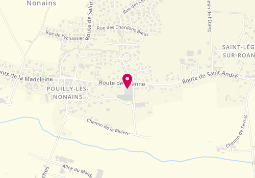 Plan de Menuiserie Auguste Armand, 354 Route de Roanne, 42155 Pouilly-les-Nonains