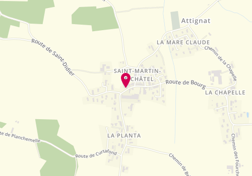 Plan de Mab Menuiserie Artisanale Bressane, 42 Route de Saint-Didier, 01310 Saint-Martin-le-Châtel