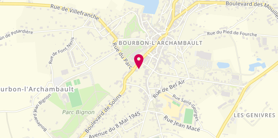 Plan de Docteur Rousseau - Médecine générale, 9 Rue des Thermes, 03160 Bourbon-l'Archambault