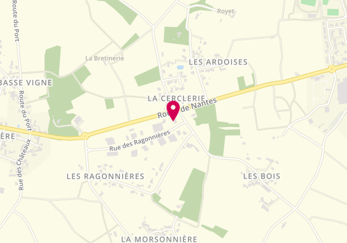 Plan de B2G Menuiserie, 2 Rue des Ragonnières, 44330 La Chapelle-Heulin