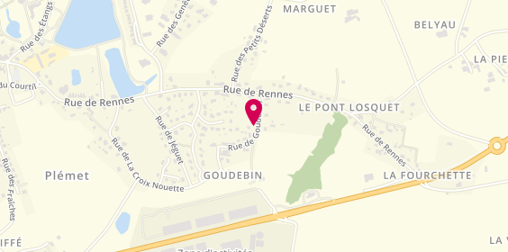 Plan de BRUNEL Maurice, Plemet 12 Rue Goudebin, 22210 Les Moulins