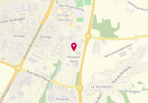 Plan de Quéguiner Matériaux, 8-10, Zone Industrielle du Rusquet Nord
Rue Gaspard Monge, 22300 Lannion