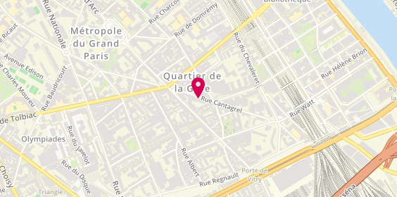 Plan de EURL Begouin Pascal, 47 Rue Cantagrel, 75013 Paris