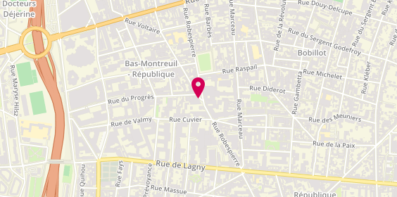 Plan de Wood Monkey, 86 Rue Voltaire, 93100 Montreuil