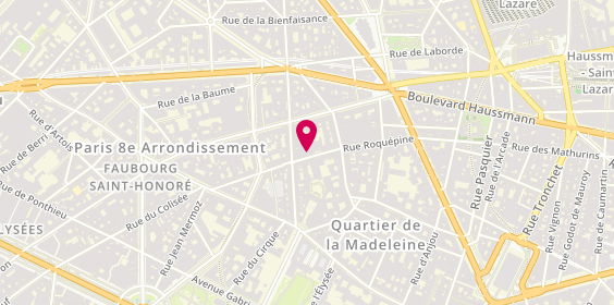 Plan de À Ciel Ouvert, 10 Rue de Penthièvre, 75008 Paris
