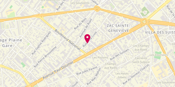 Plan de MS BATI FRANCE - Stores, Volets, Fenêtres, Rideaux Métalliques, 65 Rue de la Croix, 92000 Nanterre