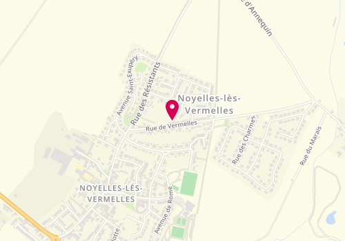Plan de S.N Menuiserie, 11 Rue des Pinsons, 62980 Noyelles-lès-Vermelles